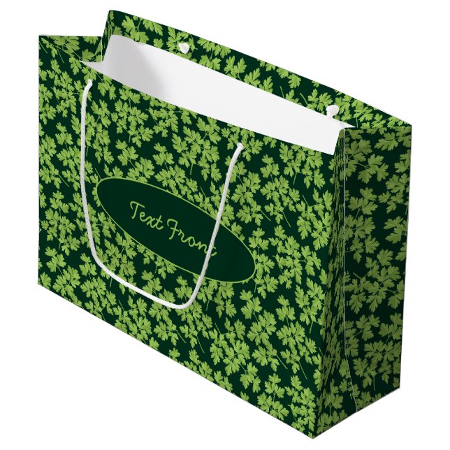 Parsley Pattern Large Gift Bag (Front Angled)