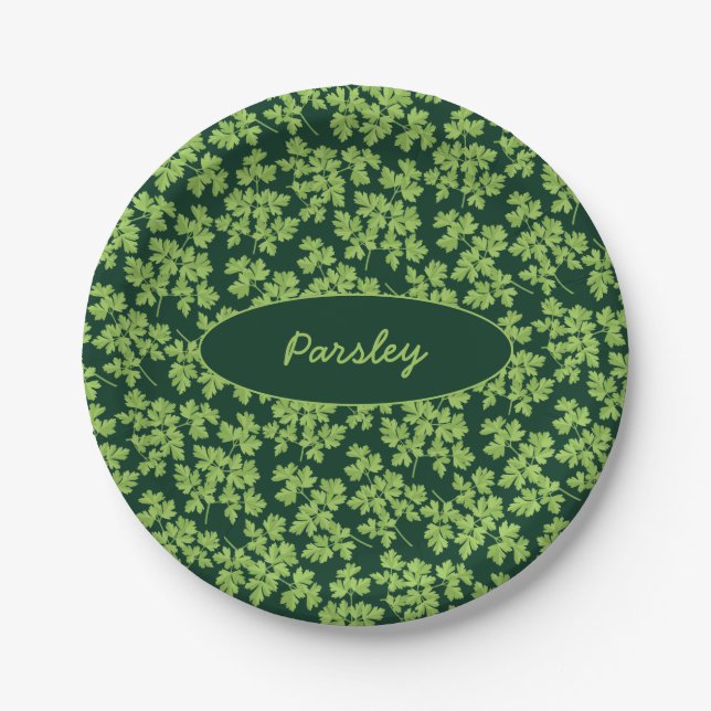 Parsley Pattern Paper Plates (Front)