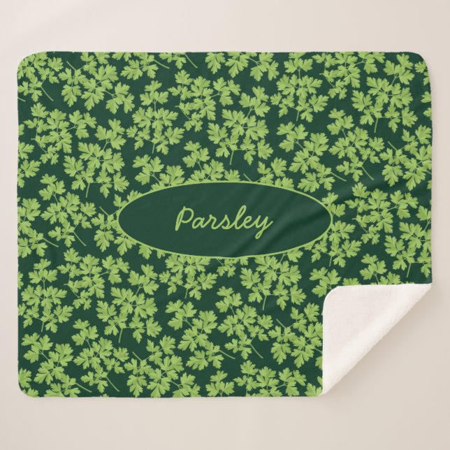 Parsley Pattern Sherpa Blanket (Front (Horizontal))