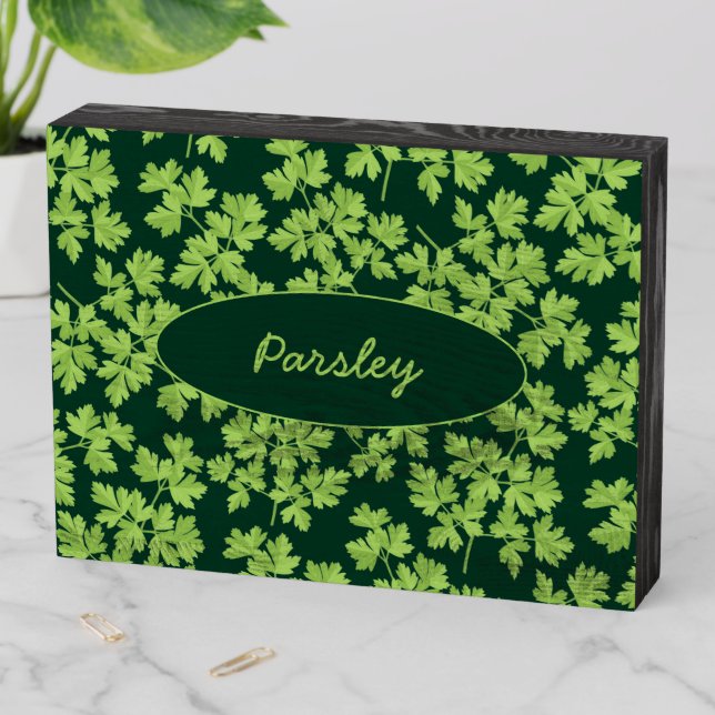 Parsley Pattern Wooden Box Sign (In Situ Horizontal)