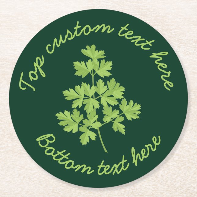 Parsley Round Paper Coaster (Front)