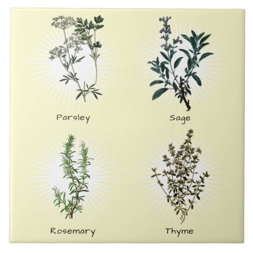 Parsley Sage Rosemary  Thyme Herbs Ceramic Tile