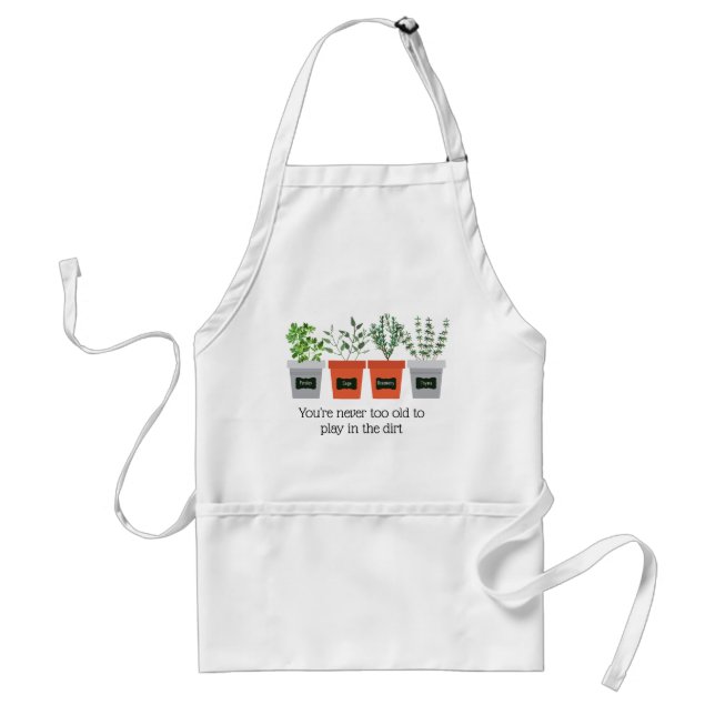 Parsley, Sage, Rosemary & Thyme Herbs Quote Adult Apron (Front)