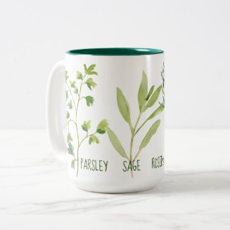 Parsley Sage Rosemary & Thyme Tall Two-Tone Coffee Mug