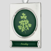 Parsley Silver Plated Banner Ornament