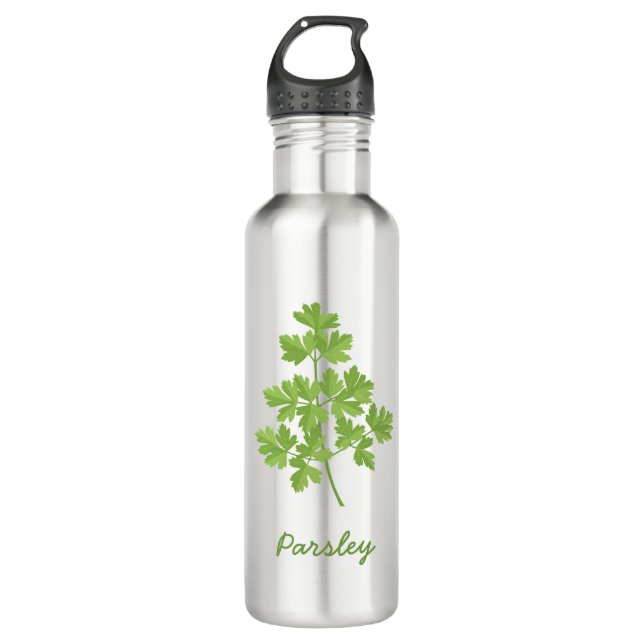 Parsley Stainless Steel Water Bottle (Front)