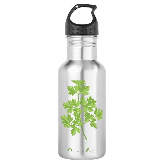 Parsley Stainless Steel Water Bottle (Front)