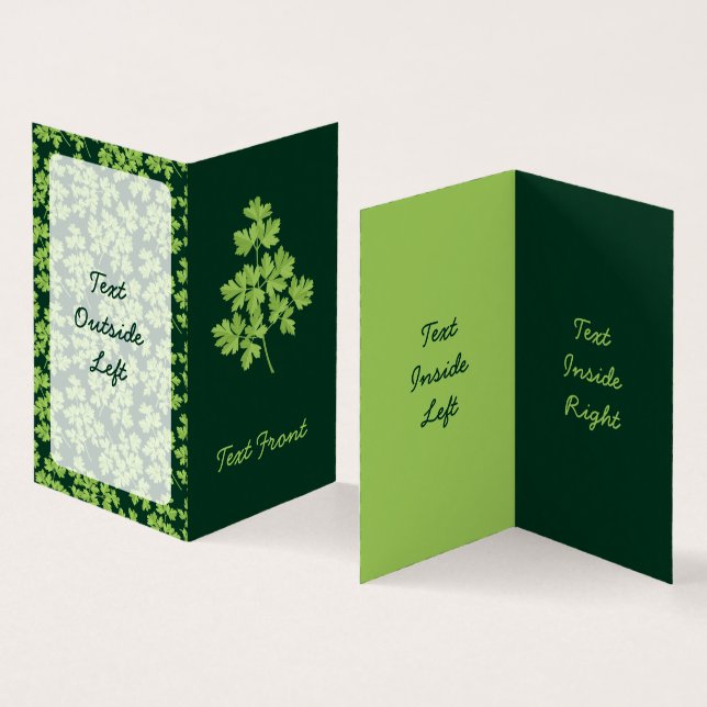Parsley Vertical Business Card (Inside and Outside)