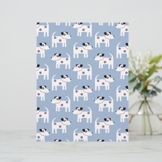 Parson Jack Russell Terrier Dog Pattern Blue (Standing Front)