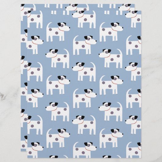 Parson Jack Russell Terrier Dog Pattern Blue (Front/Back)