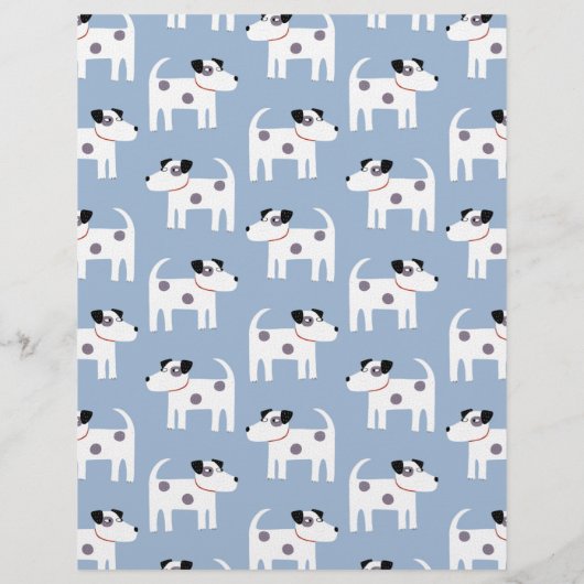 Parson Jack Russell Terrier Dog Pattern Blue (Back)