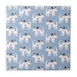 Parson Jack Russell Terrier Dog Pattern Blue Ceramic Tile<br><div class="desc">Adorable and feisty little Jack Russell terrier dogs to make you smile.</div>