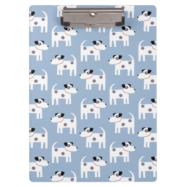 Parson Jack Russell Terrier Dog Pattern Blue Clipboard (Front)