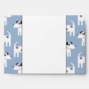 Parson Jack Russell Terrier Dog Pattern Blue Envelope