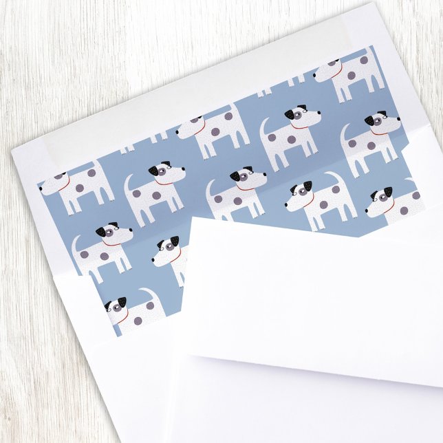 Parson Jack Russell Terrier Dog Pattern Blue Envelope Liner (Parson Jack Russell terrier dog pattern fun  art envelope liner)