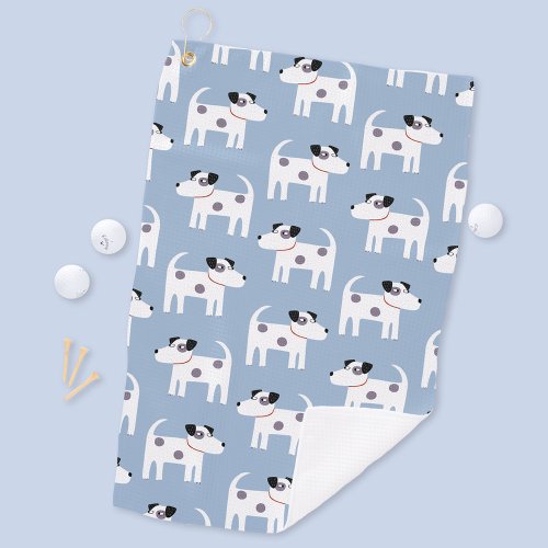Parson Jack Russell Terrier Dog Pattern Blue Golf Towel