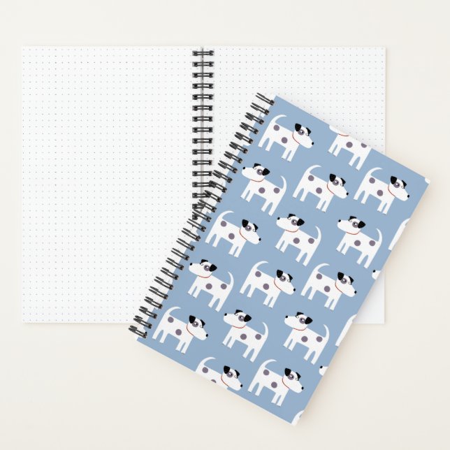 Parson Jack Russell Terrier Dog Pattern Blue Notebook (Inside)