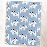 Parson Jack Russell Terrier Dog Pattern Blue Planner<br><div class="desc">Adorable cute little Parson Jack Russell Terrier dog pattern on a mid blue background. Perfect for animal lovers,  dog groomers and veterinarians.</div>