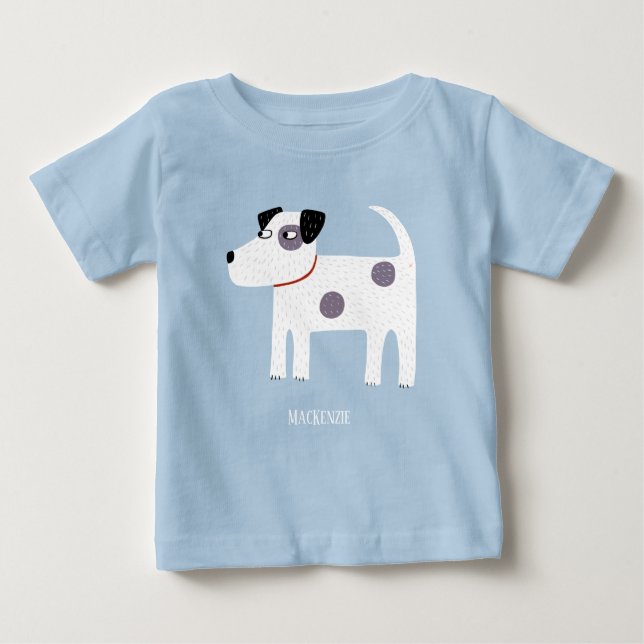 Parson Jack Russell Terrier Dog Personalized Baby T-Shirt (Front)
