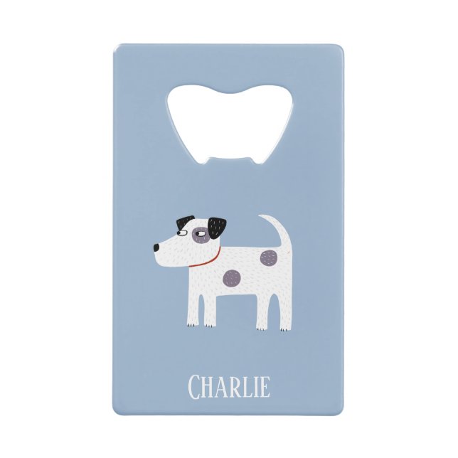 Parson Jack Russell Terrier Dog Personalized Credit Card Bottle Opener (Front)