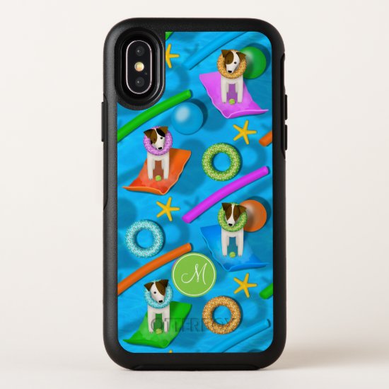 Parson Jack Russell Terrier dog pool party pattern OtterBox Symmetry iPhone X Case