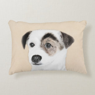 Parson Jack Russell Terrier Painting - Dog Art Accent Pillow