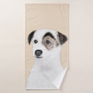 Parson Jack Russell Terrier Painting - Dog Art Bath Towel Set