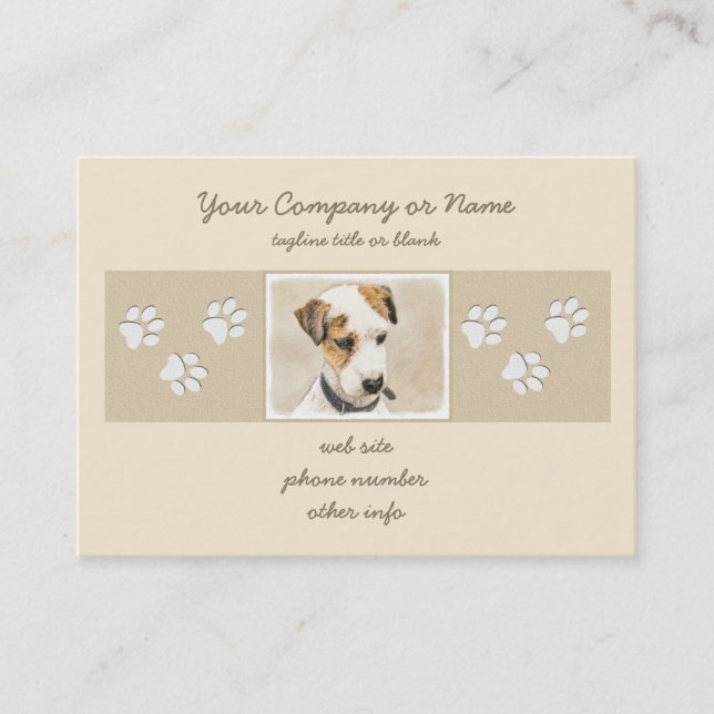 Parson Jack Russell Terrier Painting - Dog Art Business Card (Front)