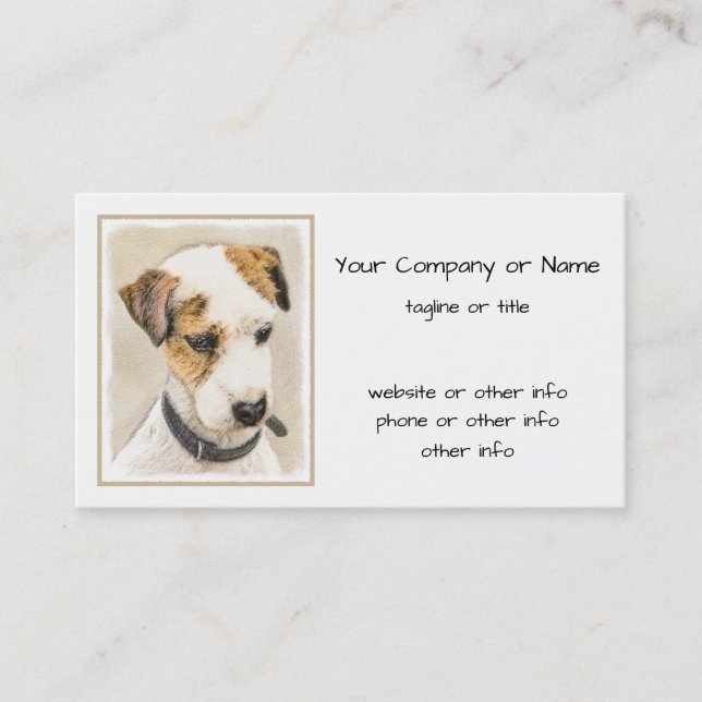 Parson Jack Russell Terrier Painting - Dog Art Business Card (Front)