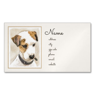 Parson Jack Russell Terrier Painting - Dog Art Business Card Magnet