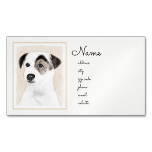 Parson Jack Russell Terrier Painting - Dog Art Business Card Magnet