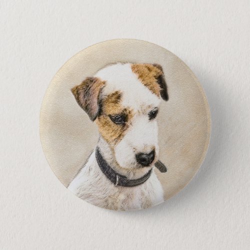 Parson Jack Russell Terrier Painting _ Dog Art Button