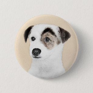 Parson Jack Russell Terrier Painting - Dog Art Button
