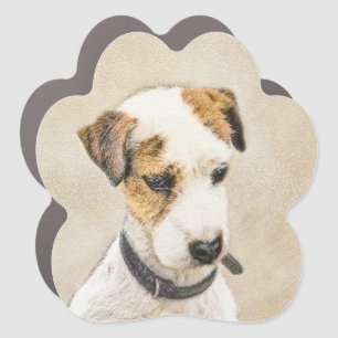 Parson Jack Russell Terrier Painting - Dog Art Car Magnet
