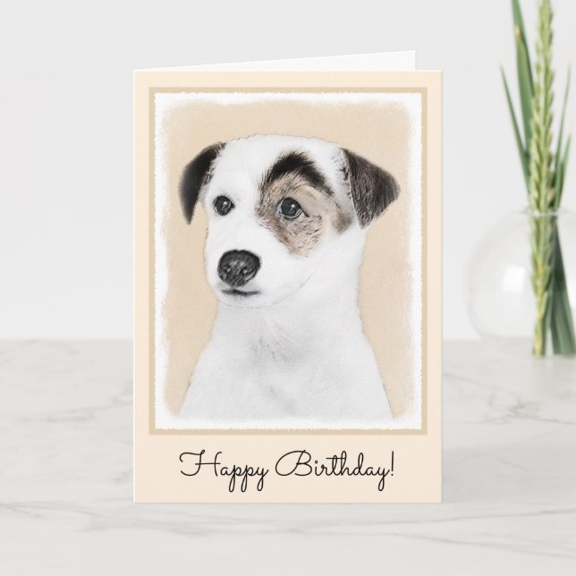 Parson Jack Russell Terrier Painting - Dog Art Card (Front)