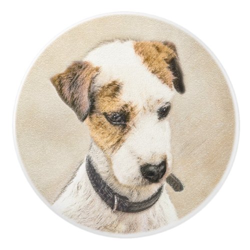 Parson Jack Russell Terrier Painting _ Dog Art Ceramic Knob