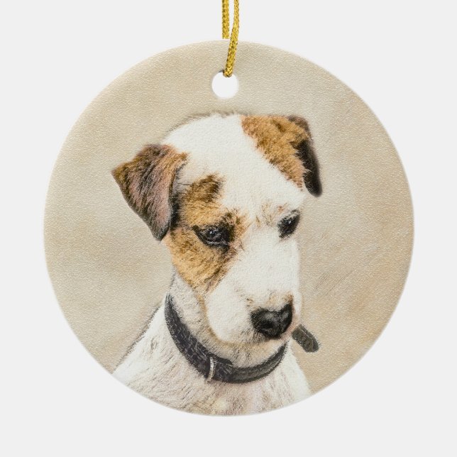 Parson Jack Russell Terrier Painting - Dog Art Ceramic Ornament (Front)
