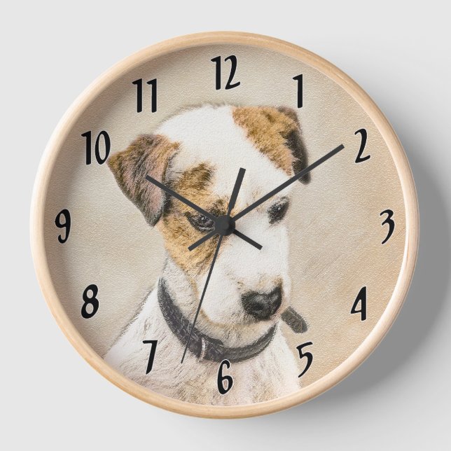 Parson Jack Russell Terrier Painting - Dog Art Clock (Front)