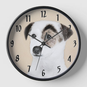 Parson Jack Russell Terrier Painting - Dog Art Clock