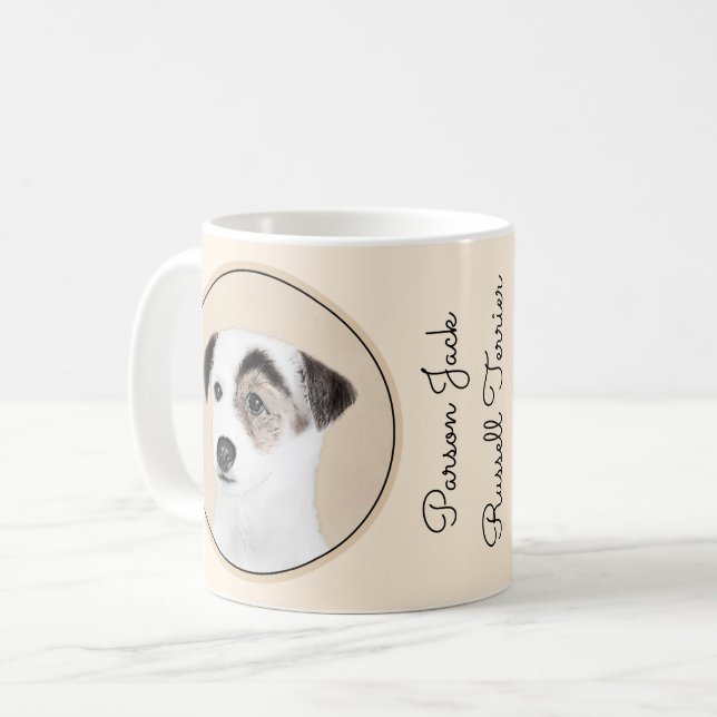 Parson Jack Russell Terrier Painting - Dog Art Coffee Mug (Front Left)