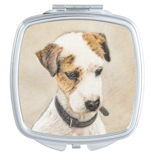 Parson Jack Russell Terrier Painting - Dog Art Compact Mirror (Front)