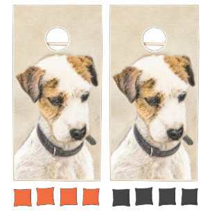 Parson Jack Russell Terrier Painting - Dog Art Cornhole Set