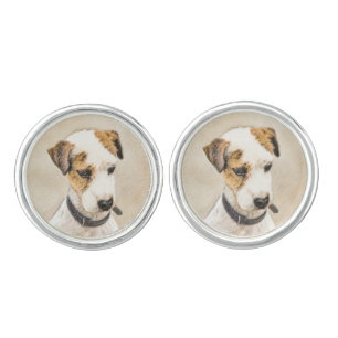 Parson Jack Russell Terrier Painting - Dog Art Cufflinks
