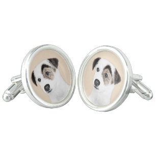 Parson Jack Russell Terrier Painting - Dog Art Cufflinks