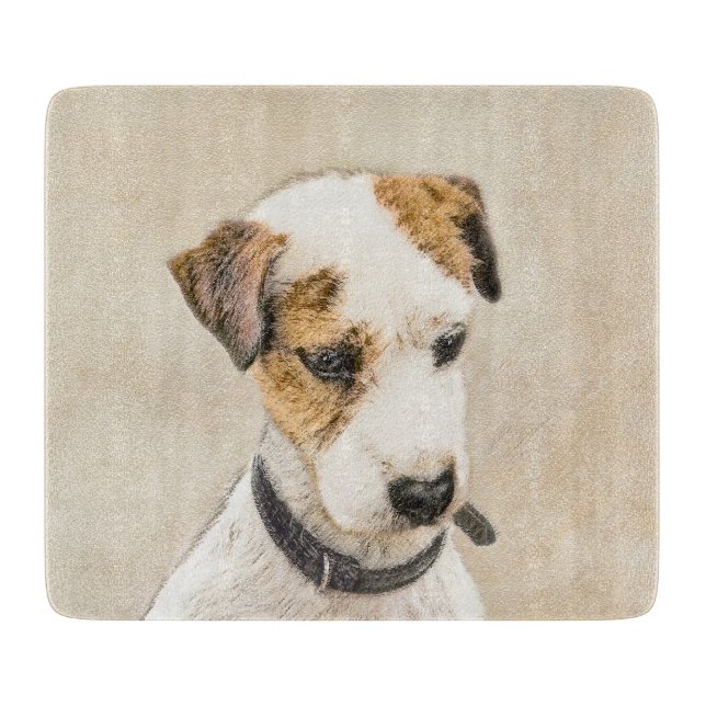 Parson Jack Russell Terrier Painting - Dog Art Cutting Board (Front)