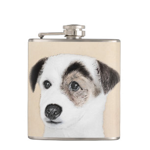 Parson Jack Russell Terrier Painting - Dog Art Flask