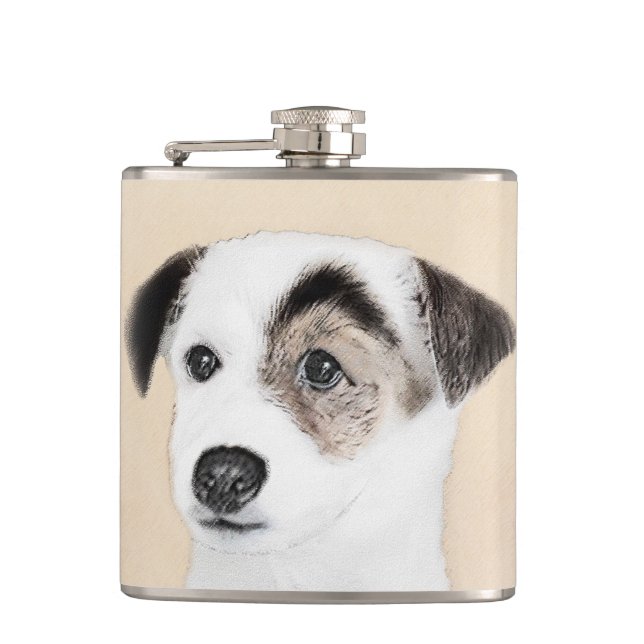 Parson Jack Russell Terrier Painting - Dog Art Flask (Front)