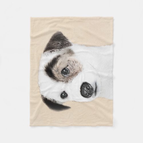 Parson Jack Russell Terrier Painting _ Dog Art Fleece Blanket