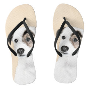Parson Jack Russell Terrier Painting - Dog Art Flip Flops