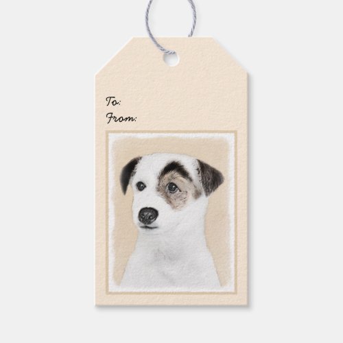 Parson Jack Russell Terrier Painting _ Dog Art Gift Tags